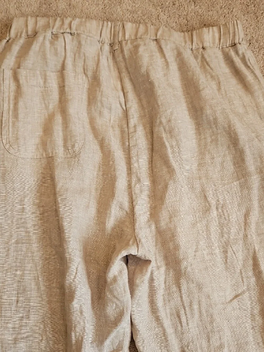 Quince Wide-Leg 100% Linen Pants in Light Tan